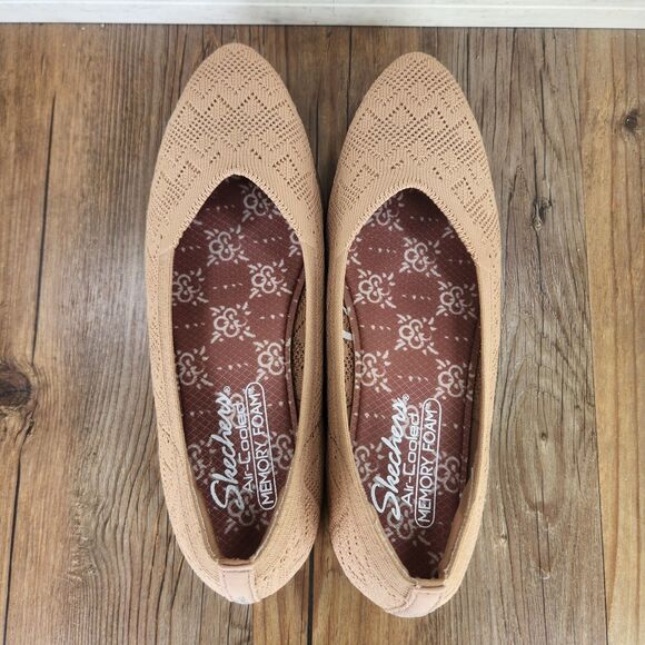 Skechers Cleo Sawdust With Grace Womens Size 8.5 Tan Crochet Wedge Shoes 158467 - Picture 6 of 9